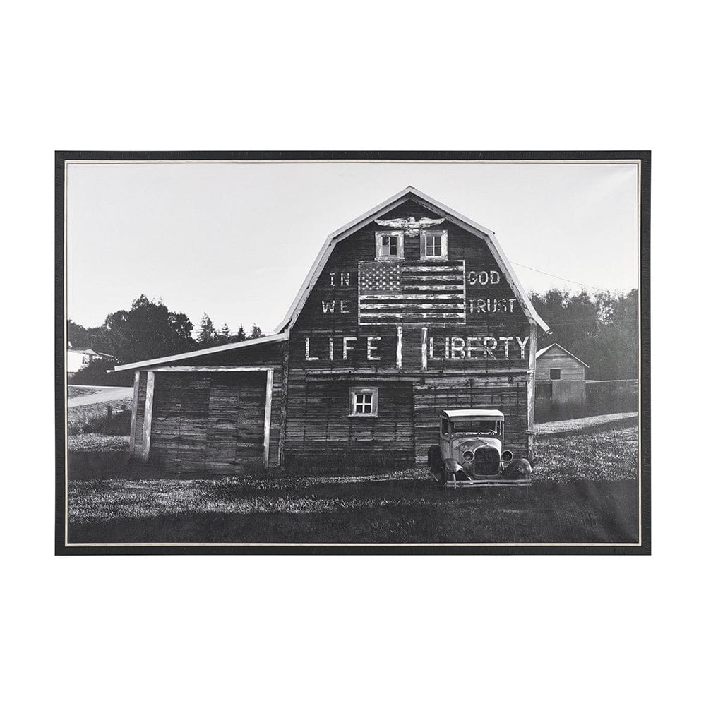 Mercana - In God We Trust Barn by David Reams a Hand Embellished Textured Framed Canvas Photo Print - 102679-FL view 1