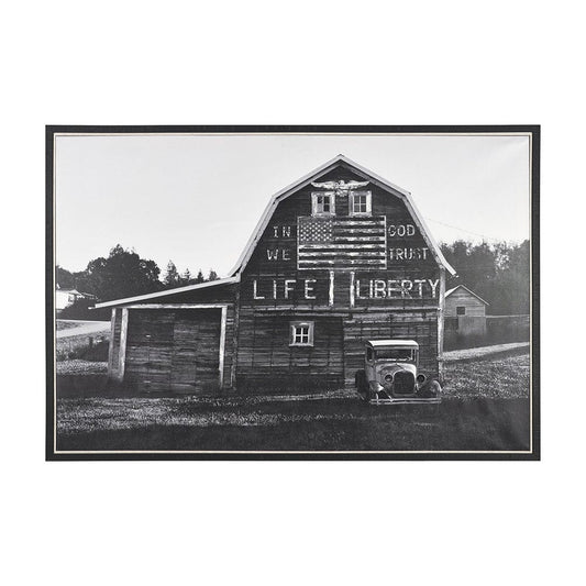 Mercana - In God We Trust Barn by David Reams a Hand Embellished Textured Framed Canvas Photo Print - 102679-FL view 1