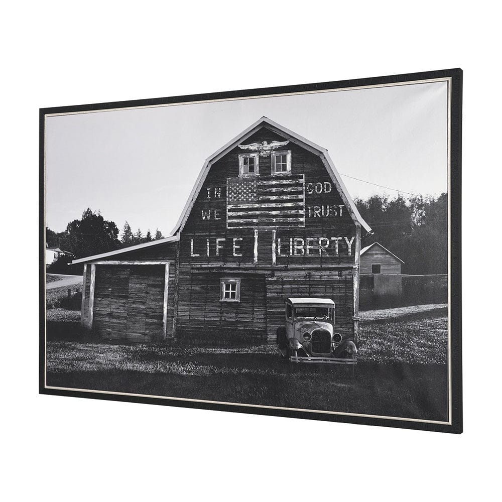 Mercana - In God We Trust Barn by David Reams a Hand Embellished Textured Framed Canvas Photo Print - 102679-FL view 2