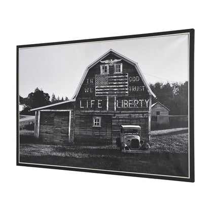Mercana - In God We Trust Barn by David Reams a Hand Embellished Textured Framed Canvas Photo Print - 102679-FL view 2