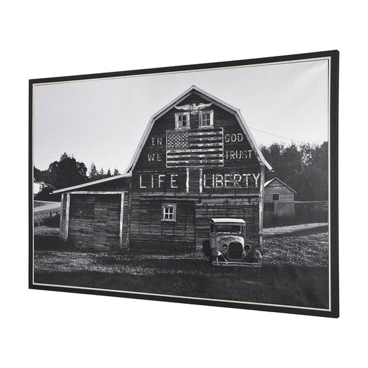 Mercana - In God We Trust Barn by David Reams a Hand Embellished Textured Framed Canvas Photo Print - 102679-FL view 2