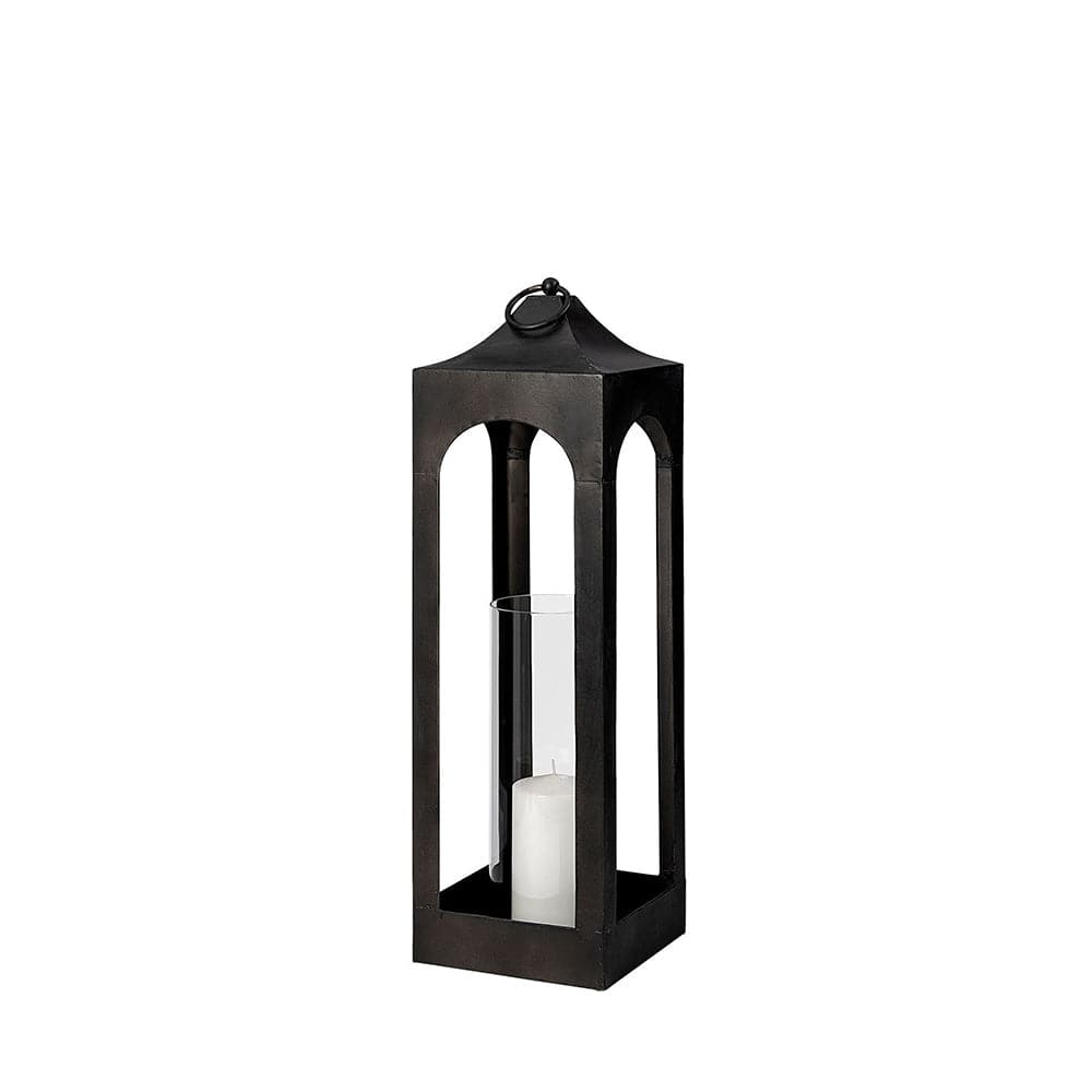 Mercana - Ina Short Charcoal Metal Candle Holder Lantern - 68989 view 1