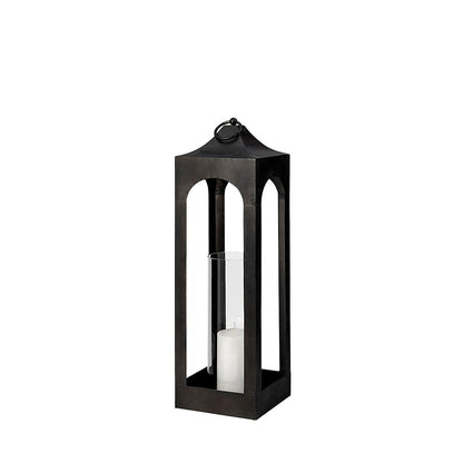 Mercana - Ina Short Charcoal Metal Candle Holder Lantern - 68989 view 1