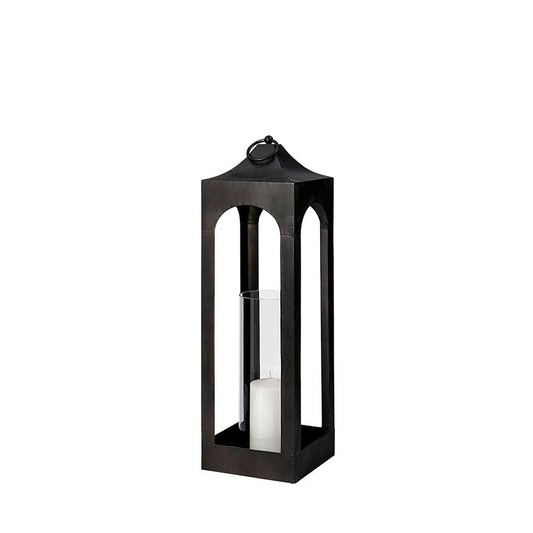 Mercana - Ina Short Charcoal Metal Candle Holder Lantern - 68989 view 1