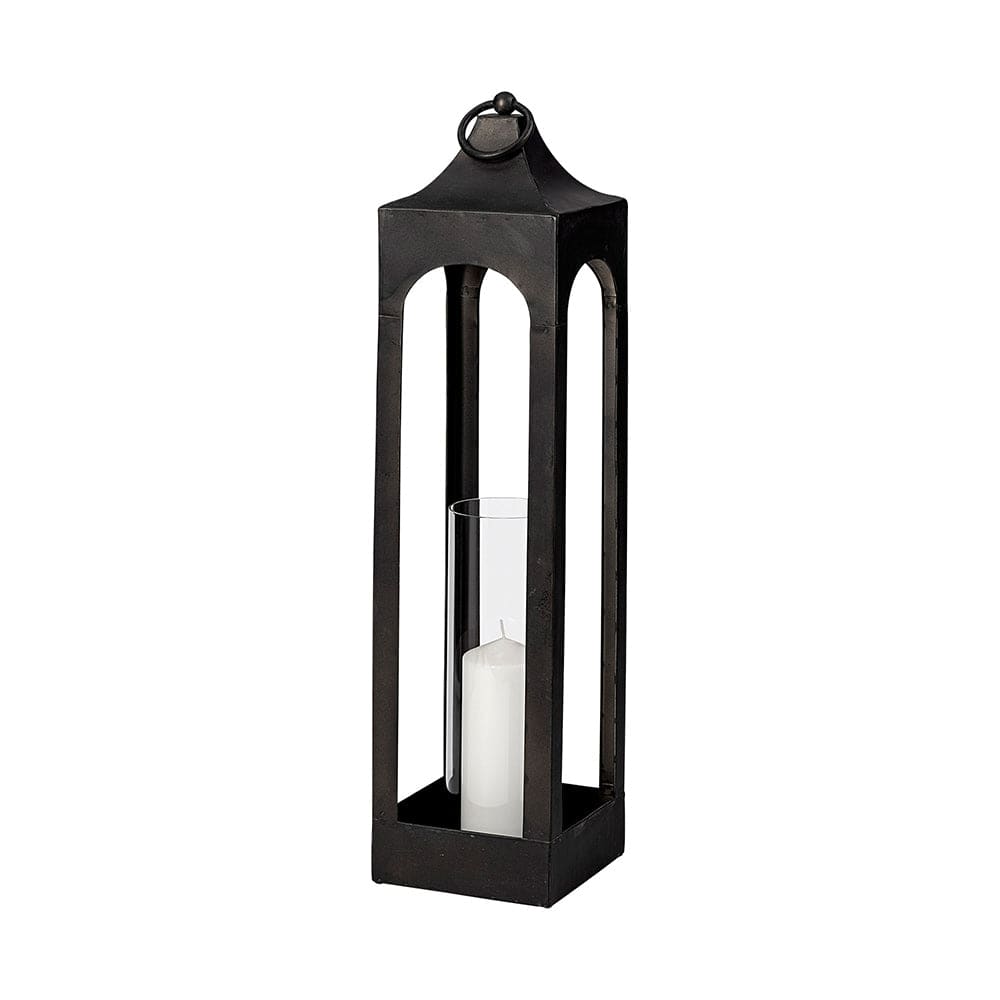 Mercana - Ina Tall Charcoal Metal Candle Holder Lantern - 68990 view 1