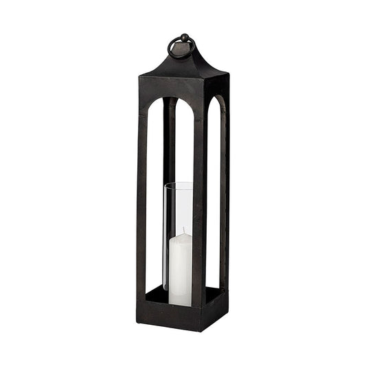 Mercana - Ina Tall Charcoal Metal Candle Holder Lantern - 68990 view 1