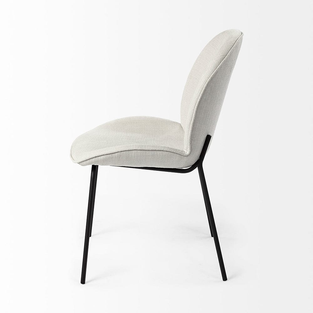 Mercana - Inala White Fabric Seat Black Metal Frame Dining Chair (Set of 2) - 69284 view 3