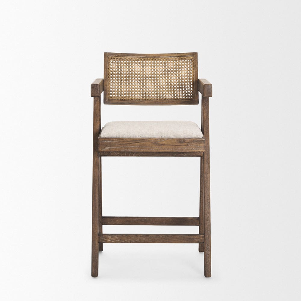 Mercana - Indie Medium Brown w/ Cane Counter Stool - 70587_CLOSEOUT view 2
