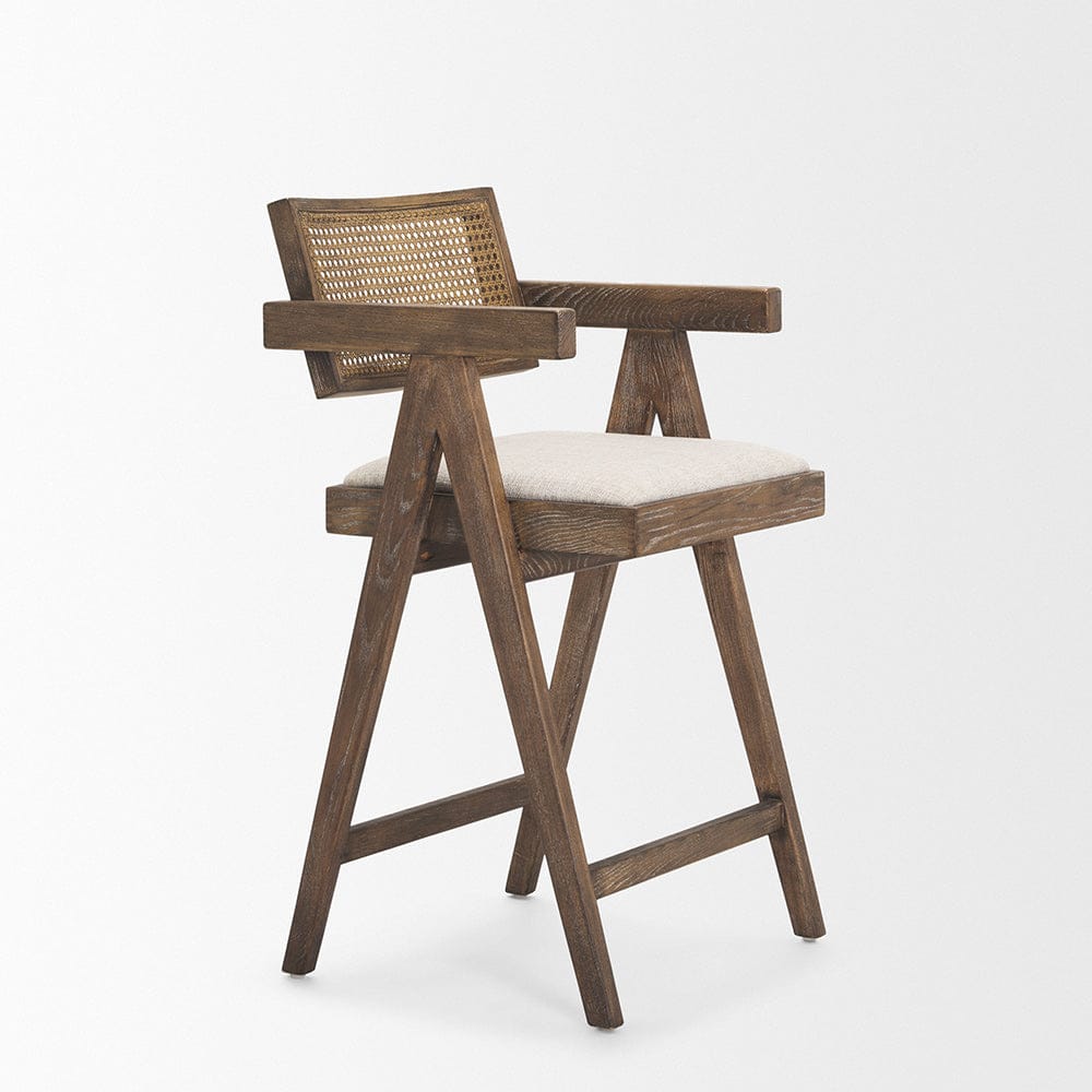 Mercana - Indie Medium Brown w/ Cane Counter Stool - 70587_CLOSEOUT view 6