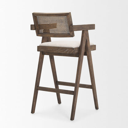 Mercana - Indie Medium Brown Wood w/ Cane Bar Stool - 70586_CLOSEOUT view 5