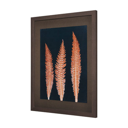 Mercana - Indigo Fern 4 by Mary Margaret Briggs Hand Embellished Textured Framed Art Print Matted under Glass - 15381 view 2