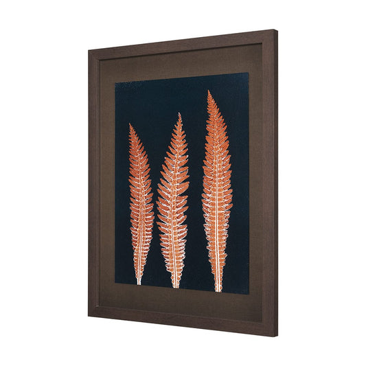 Mercana - Indigo Fern 4 by Mary Margaret Briggs Hand Embellished Textured Framed Art Print Matted under Glass - 15381 view 2