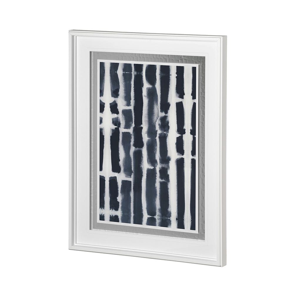 Mercana - Indigo Lines I by Melody Ducharme a Hand Embellished Textured Framed Art Print Matted under Glass - 12749 view 1