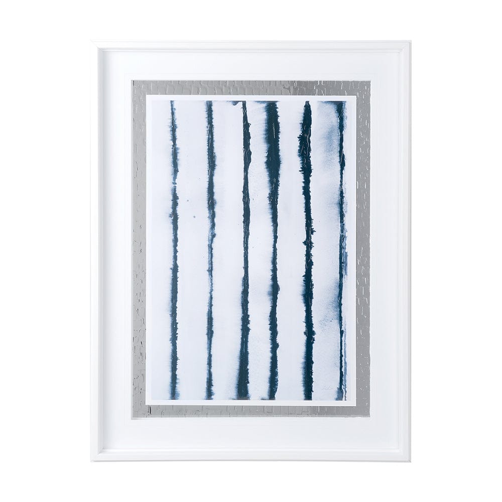 Mercana - Indigo Lines II by Melody Ducharme a Hand Embellished Textured Framed Art Print Matted under Glass - 12750 view 1