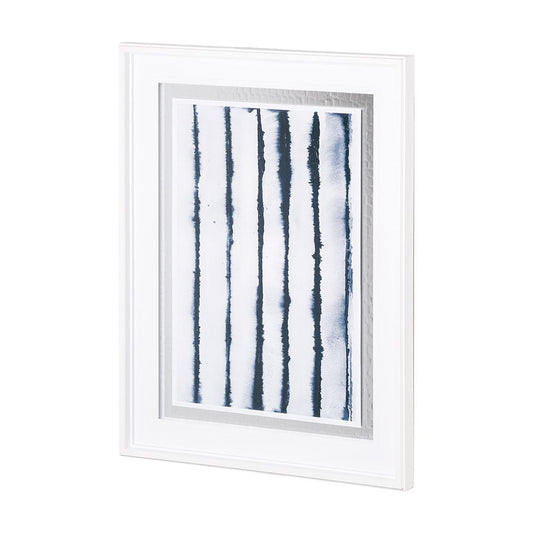 Mercana - Indigo Lines II by Melody Ducharme a Hand Embellished Textured Framed Art Print Matted under Glass - 12750 view 2