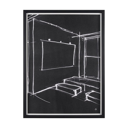 Mercana - Interior Sketch V by Mercana Studio a Hand Embellished Framed Art Print - 15677 view 1