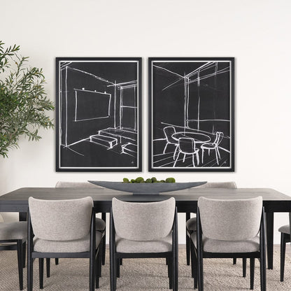 Mercana - Interior Sketch VI by Mercana Studio a Hand Embellished Framed Art Print - 15678 view 8