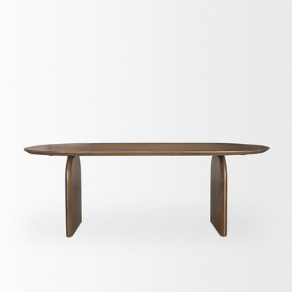 Mercana - Isla Oval Dining Table w/Dark Brown Wood Top & Arched Legs - 70559-AB view 2