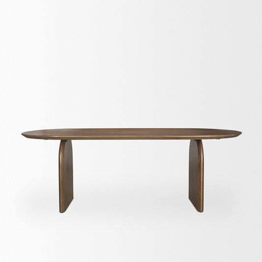 Mercana - Isla Oval Dining Table w/Dark Brown Wood Top & Arched Legs - 70559-AB view 2