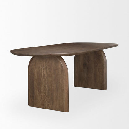 Mercana - Isla Oval Dining Table w/Dark Brown Wood Top & Arched Legs - 70559-AB view 4