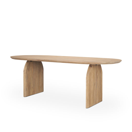 Mercana - Isla Oval Dining Table w/Light Brown Wood Top & Arched Legs - 70560-AB view 1