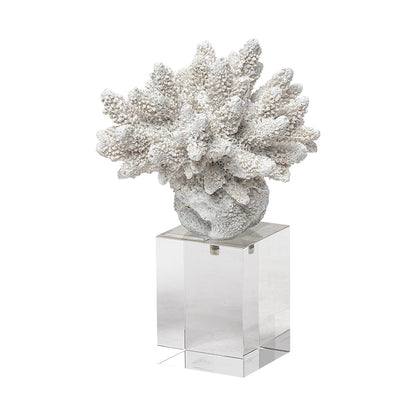 Mercana - Isla Small 5L x 5W White Replica Resin Coral On Clear White Glass - 68926 view 1