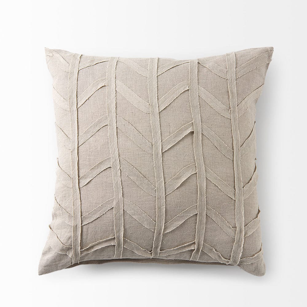 Mercana - Ivivva 20L x 20W Beige Fabric Textured Decorative Pillow Cover - 69429 view 5