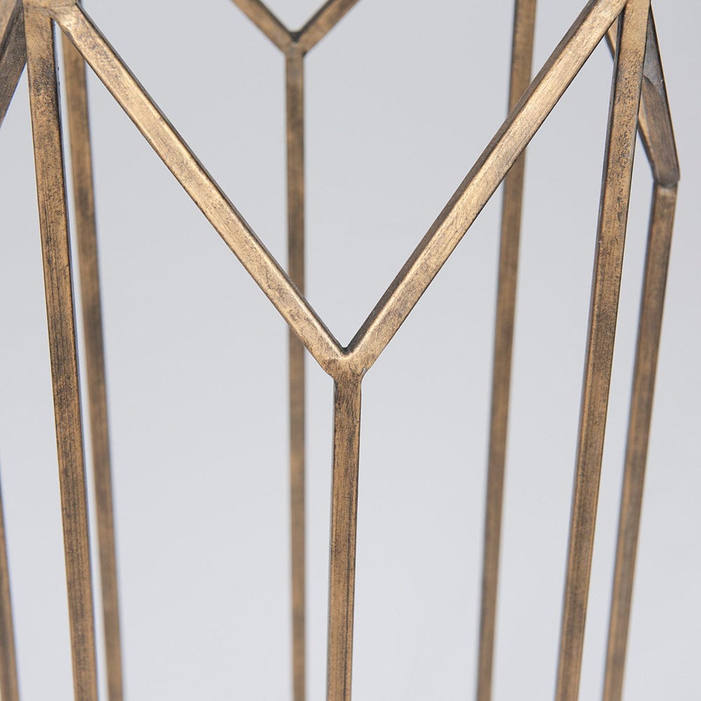 Mercana - Ivy Large Gold Metal Geometric Cage Candle Holder Lantern - 68976_CLOSEOUT view 8