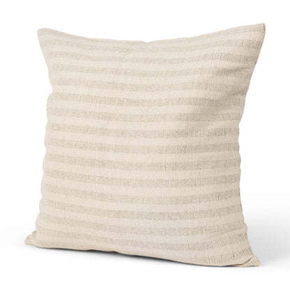 Mercana - Jace Cream w/ Beige Stripe Linen-Cotton Square Decorative Pillow Cover - 70325 view 1