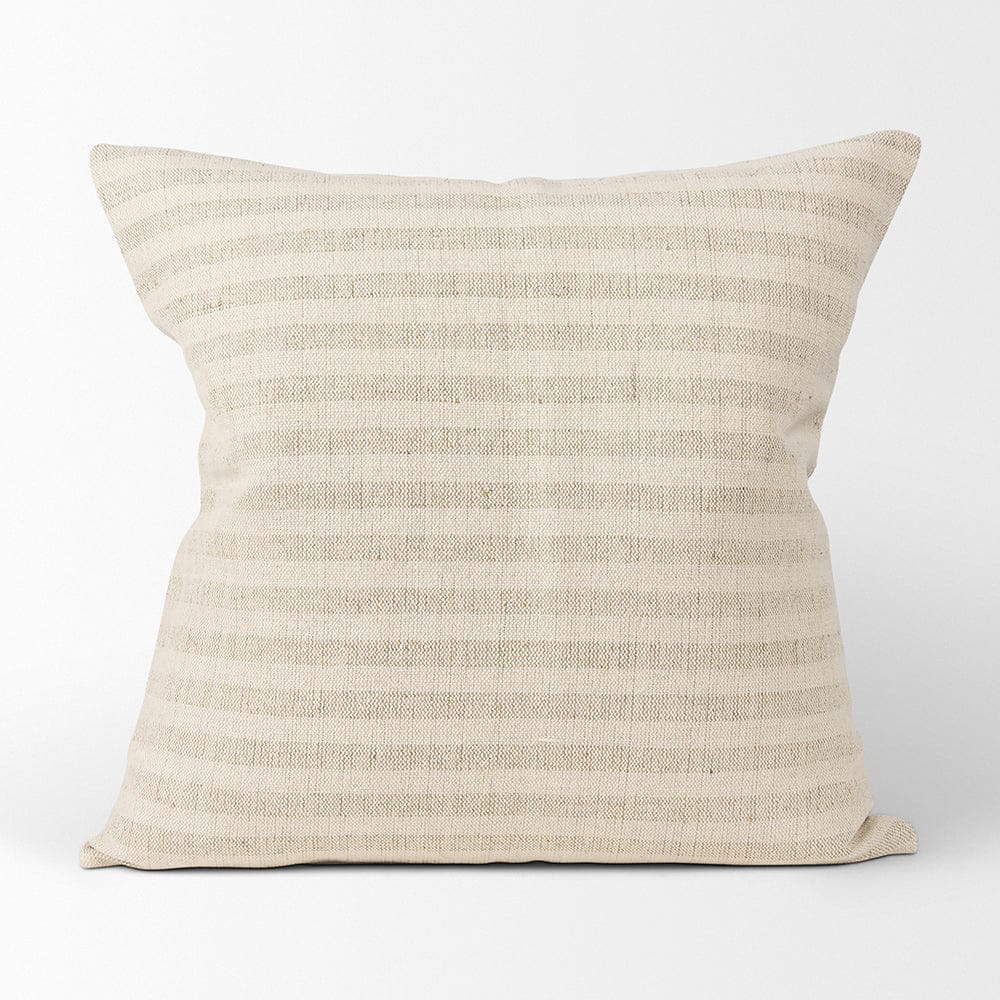 Mercana - Jace Cream w/ Beige Stripe Linen-Cotton Square Decorative Pillow Cover - 70325 view 4