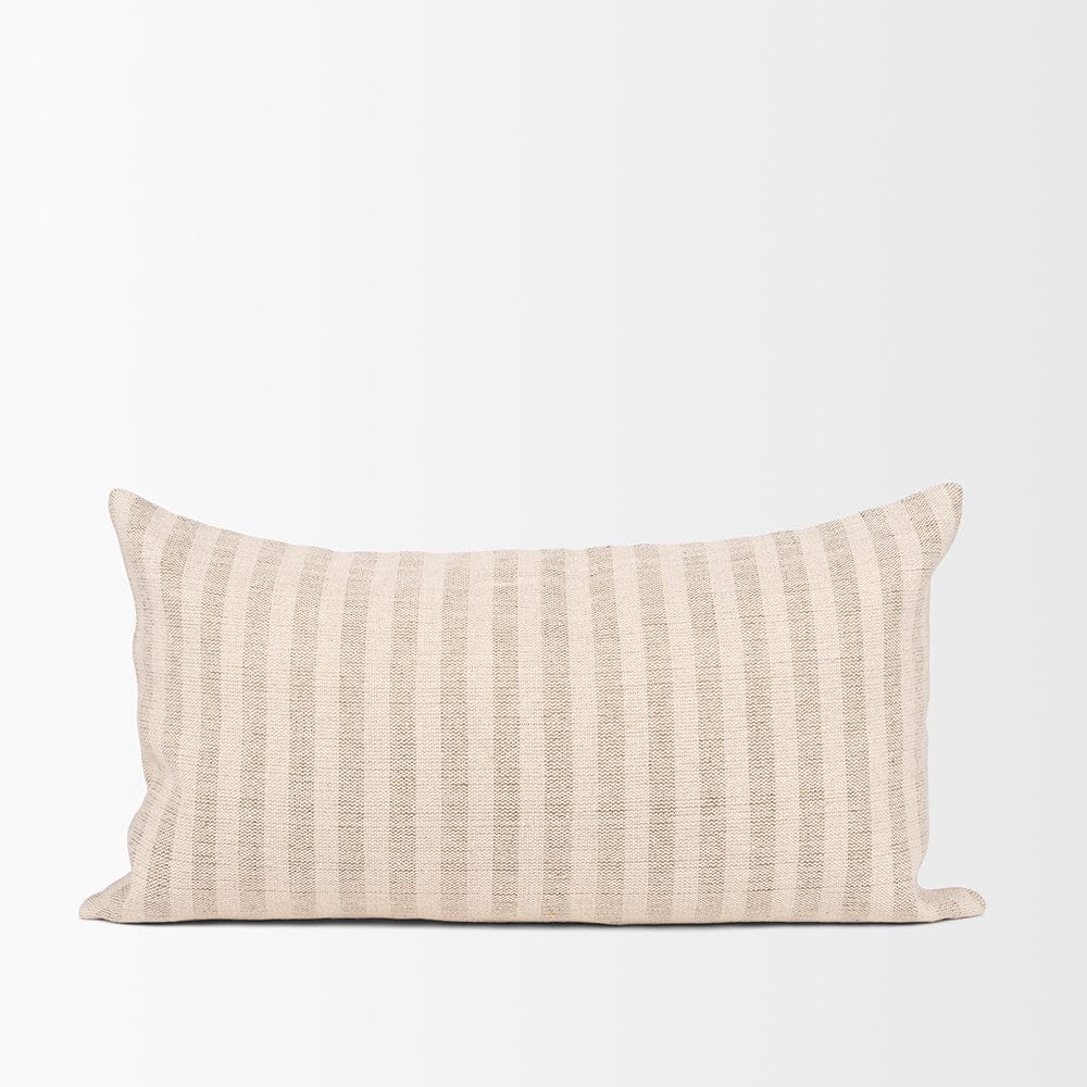 Mercana - Jace Cream w/ Beige Stripe Lumbar Decorative Pillow Cover - 70326 view 2