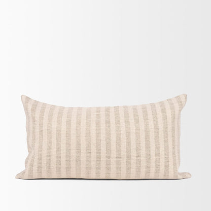 Mercana - Jace Cream w/ Beige Stripe Lumbar Decorative Pillow Cover - 70326 view 2