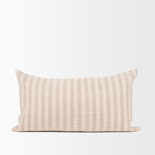 Mercana - Jace Cream w/ Beige Stripe Lumbar Decorative Pillow Cover - 70326 view 2