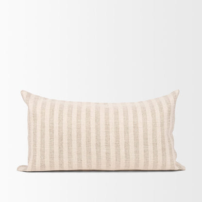 Mercana - Jace Cream w/ Beige Stripe Lumbar Decorative Pillow Cover - 70326 view 4