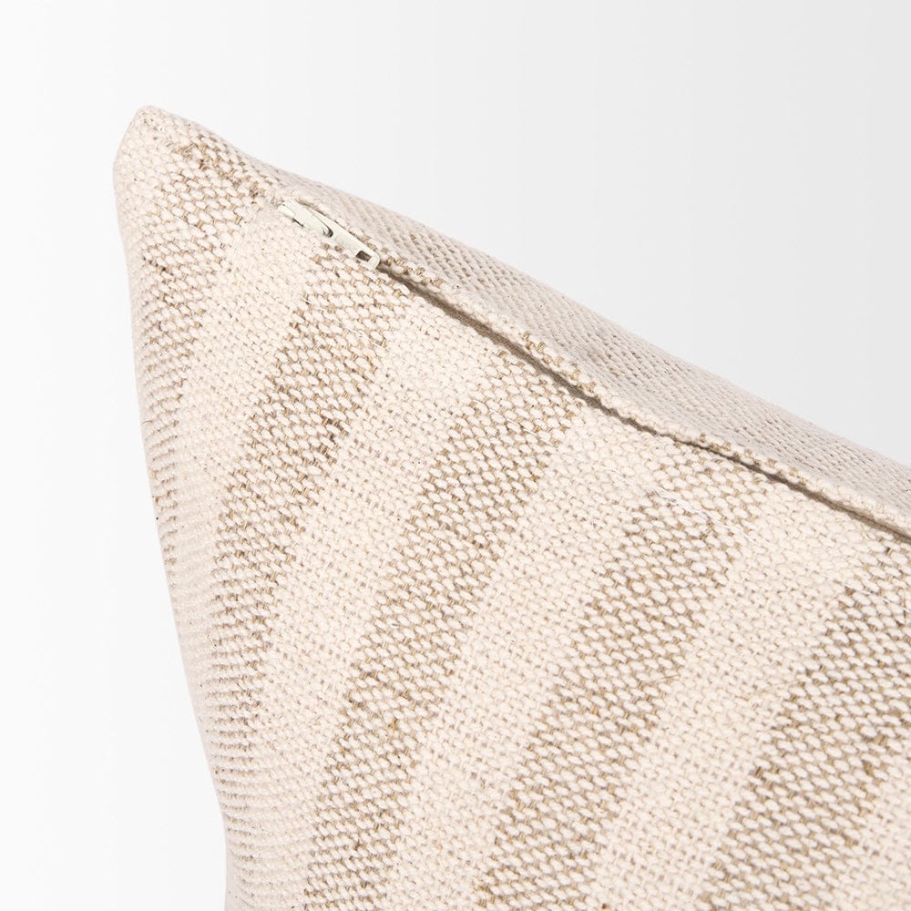 Mercana - Jace Cream w/ Beige Stripe Lumbar Decorative Pillow Cover - 70326 view 7