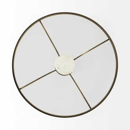 Mercana - Jacinta 36" Round Glass Top Metal and Marble Pedestal Coffee Table - 69052-AB_CLOSEOUT view 3