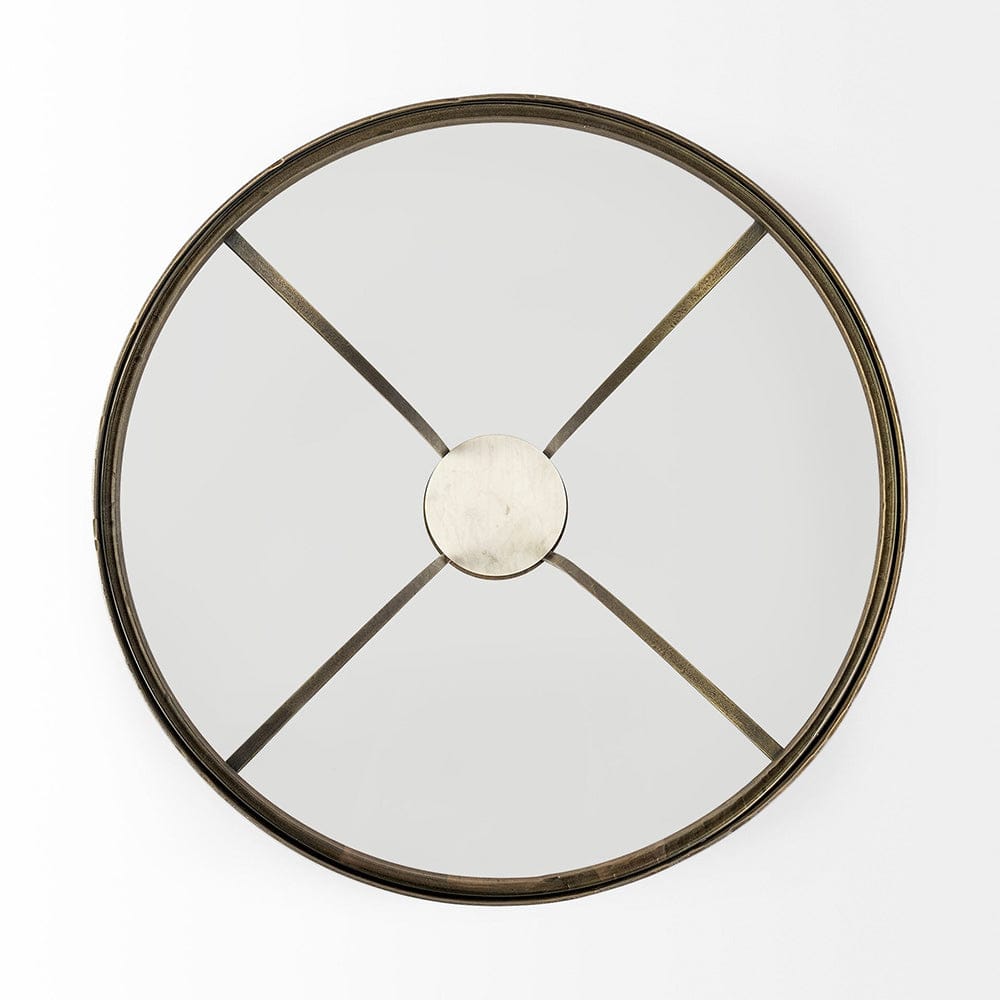 Mercana - Jacinta II 21" Round Glass Top Metal and Marble Pedestal End/Side Table - 69053-AB view 3