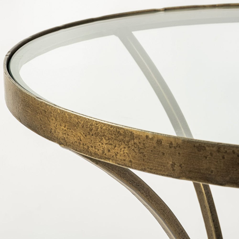 Mercana - Jacinta II 21" Round Glass Top Metal and Marble Pedestal End/Side Table - 69053-AB view 5