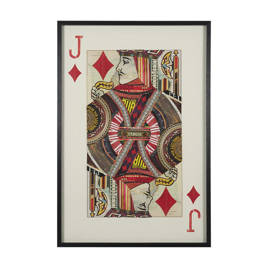 Mercana - Jack of Diamonds Playing Card a Paper Mosaic Collage Framed Art under Glass - 67262 view 1