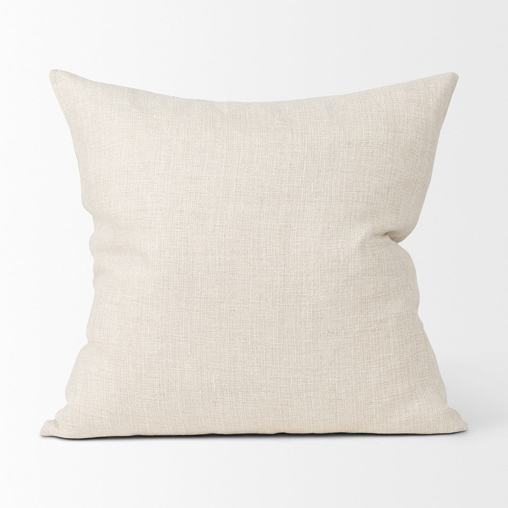 Mercana - Jacklyn Cream Linen Square Decorative Pillow Cover - 70333 view 4