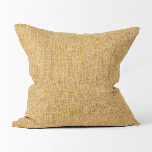 Mercana - Jacklyn Mustard Linen Square Decorative Pillow Cover - 70332_CLOSEOUT view 2