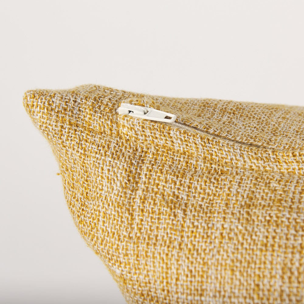 Mercana - Jacklyn Mustard Linen Square Decorative Pillow Cover - 70332_CLOSEOUT view 7