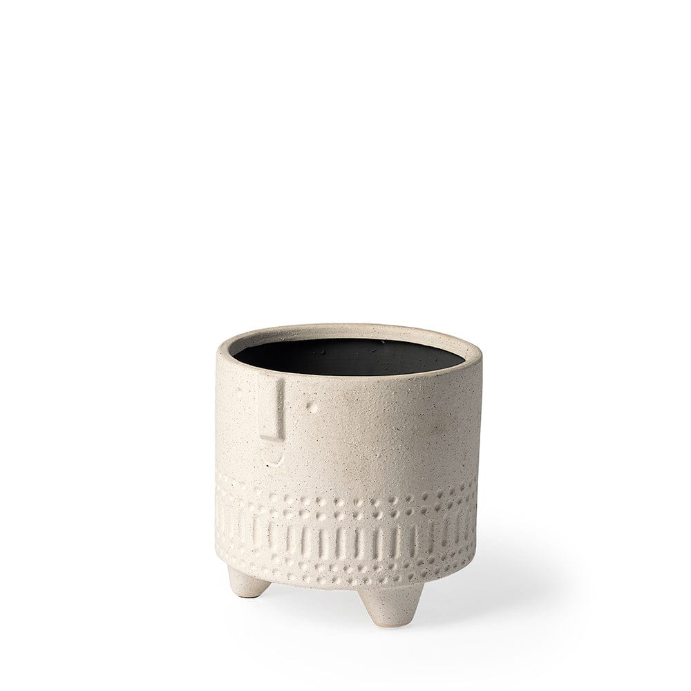 Mercana - Jacob I Short White Ceramic Smiling Face Vase - 68571 view 1
