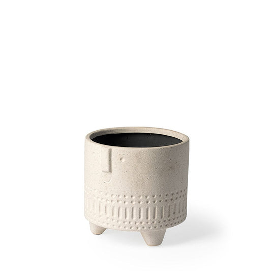 Mercana - Jacob I Short White Ceramic Smiling Face Vase - 68571 view 1