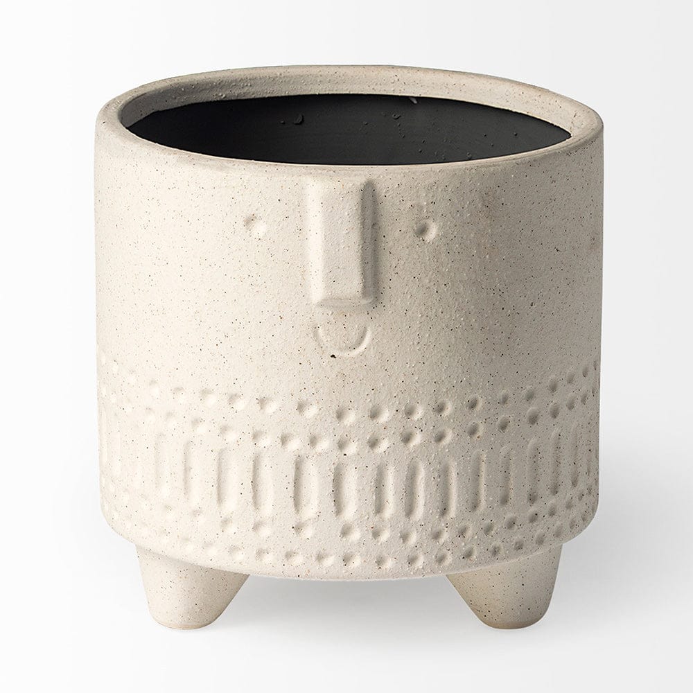 Mercana - Jacob I Short White Ceramic Smiling Face Vase - 68571 view 8
