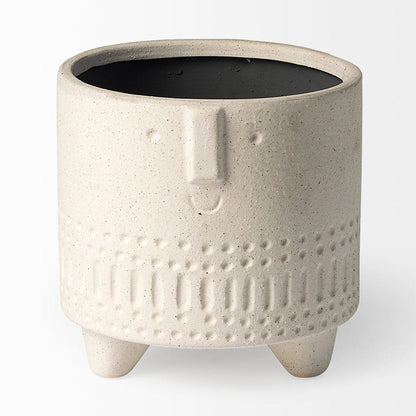 Mercana - Jacob I Short White Ceramic Smiling Face Vase - 68571 view 8