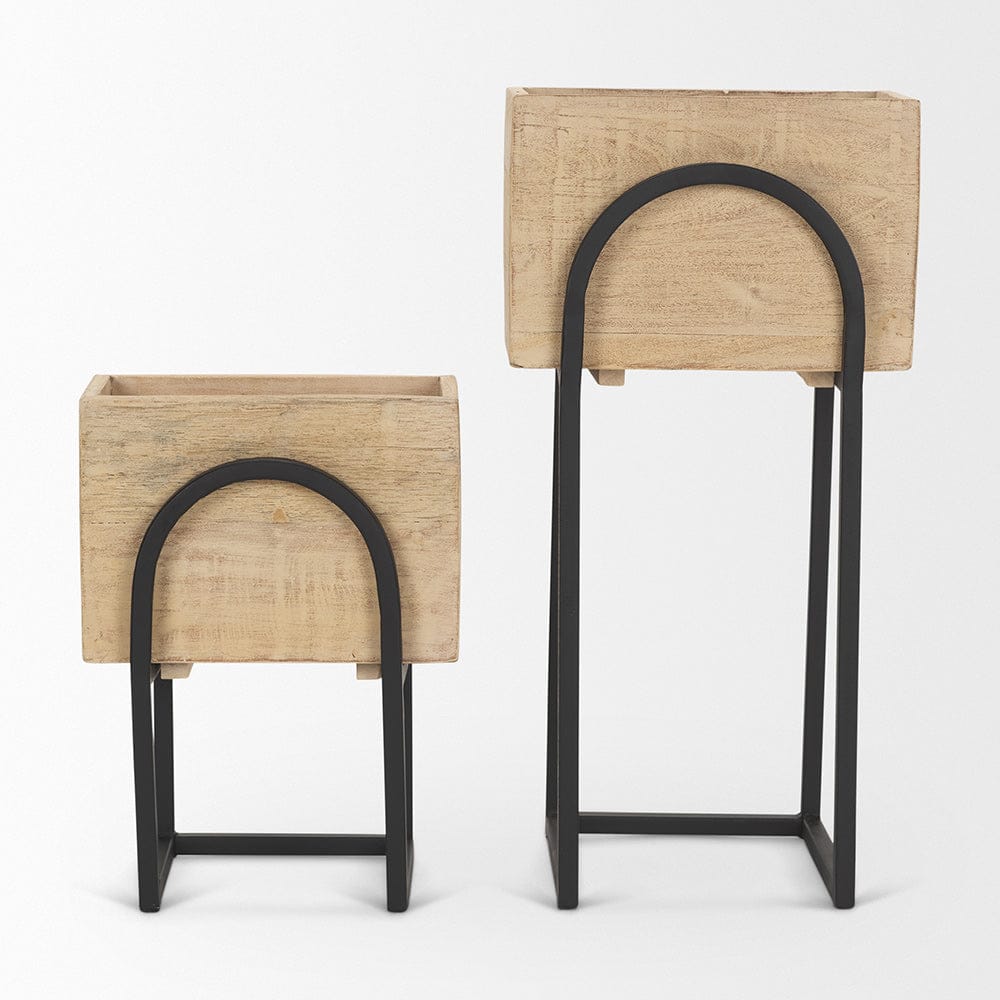 Mercana - Jadine Beige Wood w/ Black Metal Arch Frames (Set of 2) - 70156 view 2