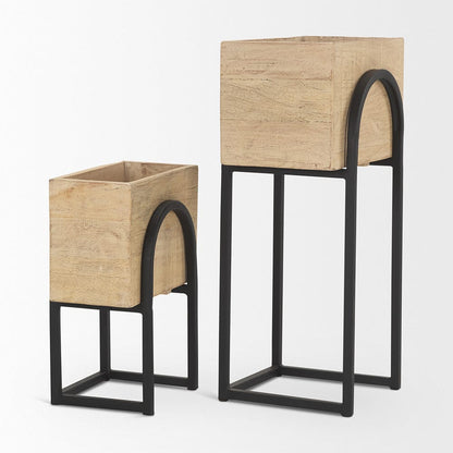Mercana - Jadine Beige Wood w/ Black Metal Arch Frames (Set of 2) - 70156 view 5
