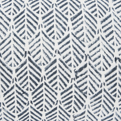 Mercana - Janelle Cream w/ Indigo Print Linen Lumbar Decorative Pillow Cover - 70320 view 6