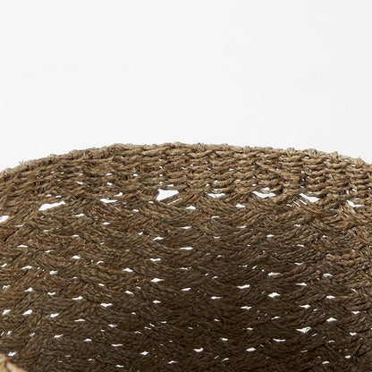 Mercana - Jarek 15.0L x 15.0W x 11.8H Medium Brown Seagrass Basket Cross Weave Round Basket (Set of 3) - 69598 view 5